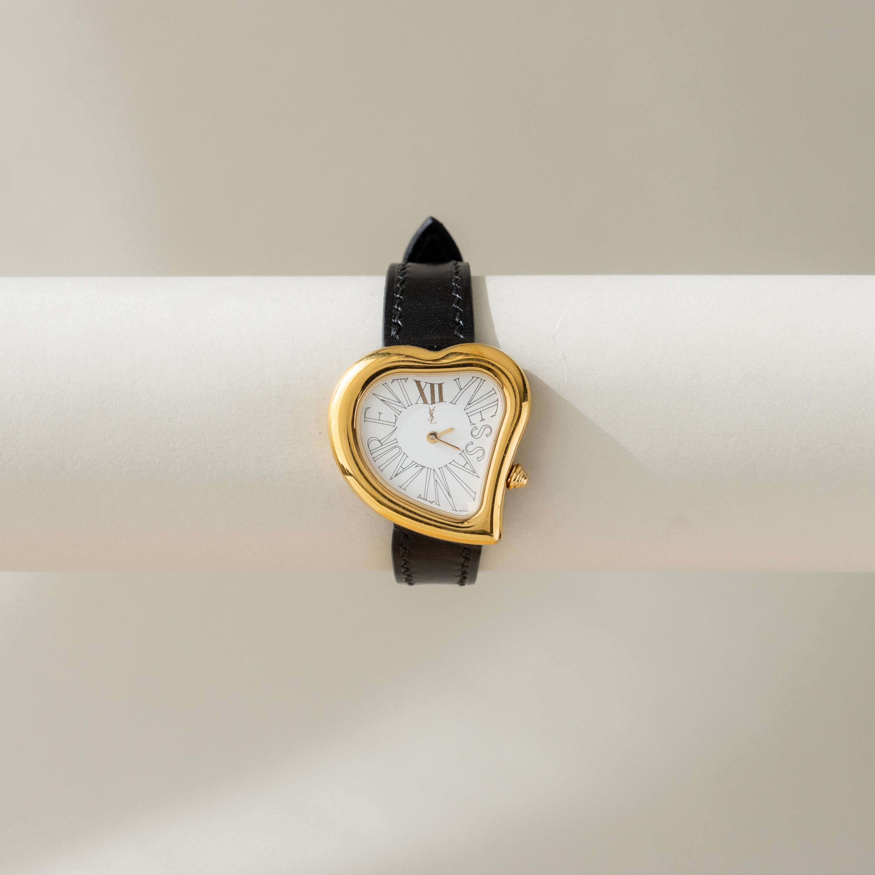 Vintage YSL Swiss Heart Gold Watch