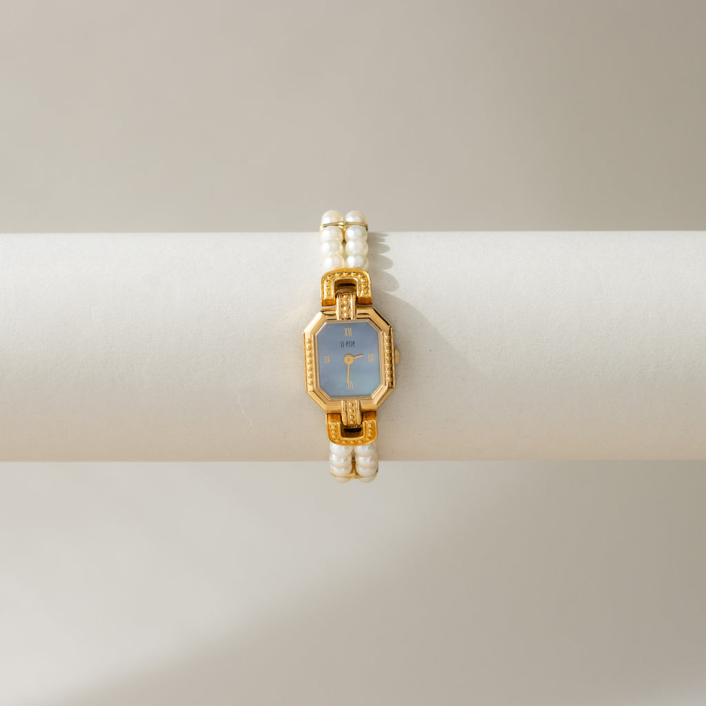 Vintage Mikimoto Pearl Gold Watch