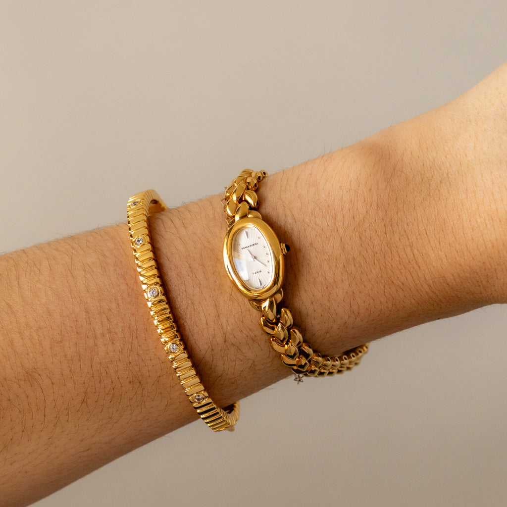 Vintage Sonia Rykiel Oval Gold Watch