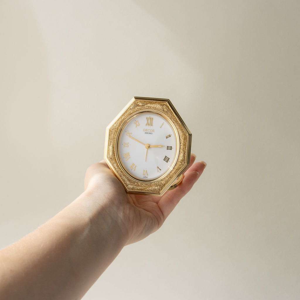 Vintage Seiko Octagonal Gold Desk Clock