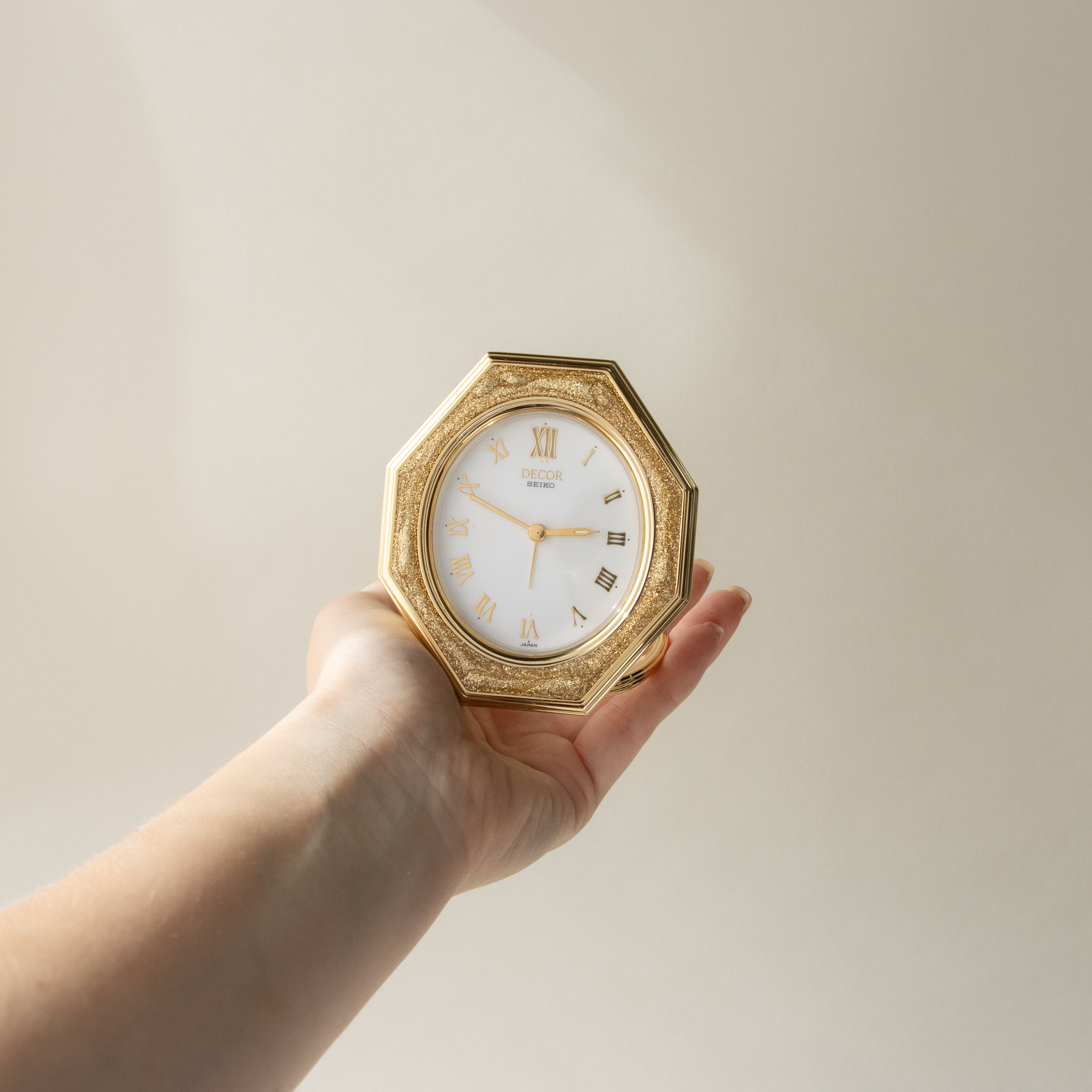 Vintage Seiko Octagonal Gold Desk Clock