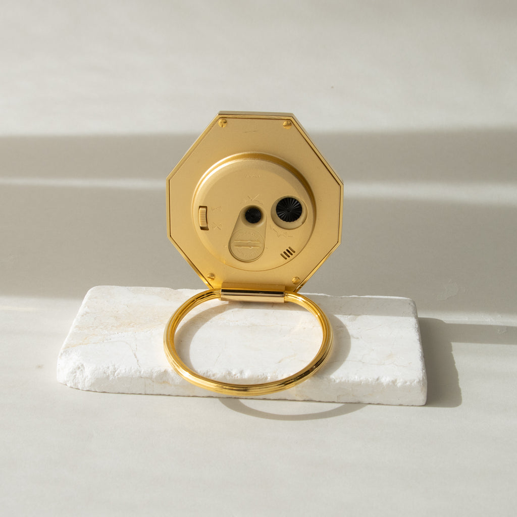 Vintage Seiko Octagonal Gold Desk Clock