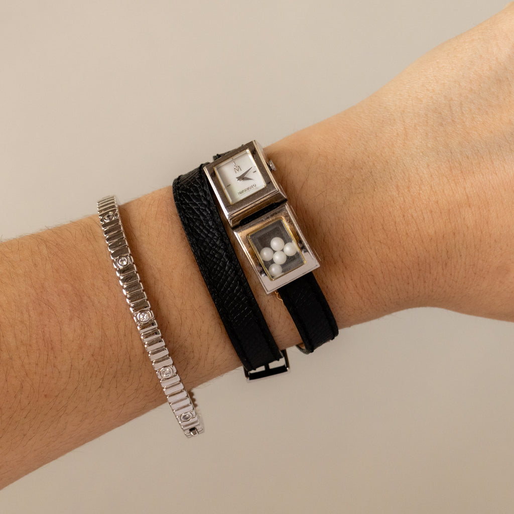 Vintage Mikimoto Square Silver Watch