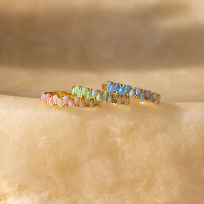 Pastel Opal Ring Set