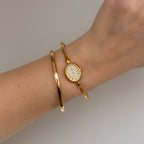 Vintage Christian Bernard Oval Cuff Gold Watch