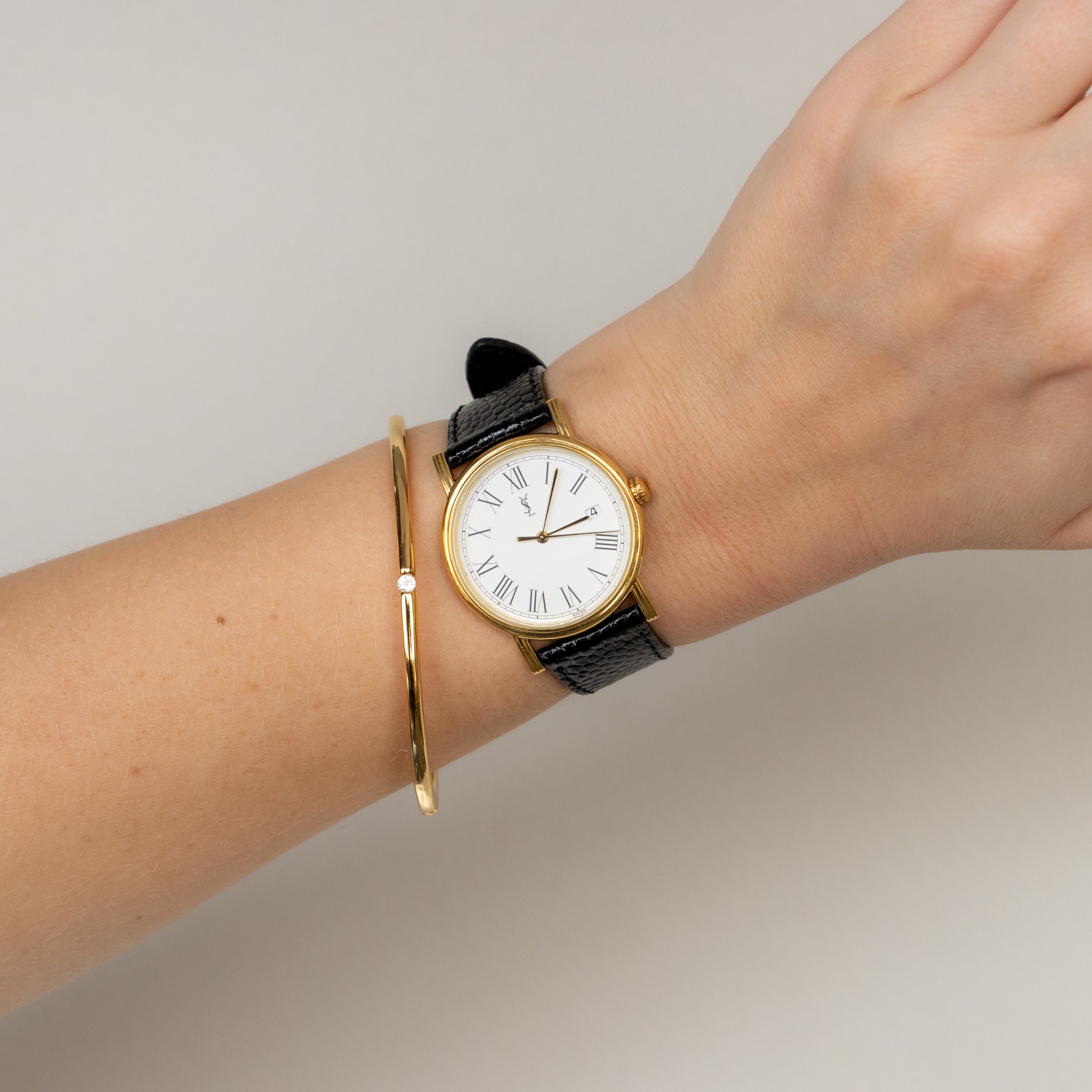 Vintage YSL Bold Roman Gold Watch