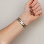 Vintage YSL Midnight Ribbed Two Tone Watch