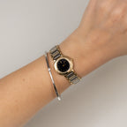 Vintage YSL Midnight Ribbed Two Tone Watch