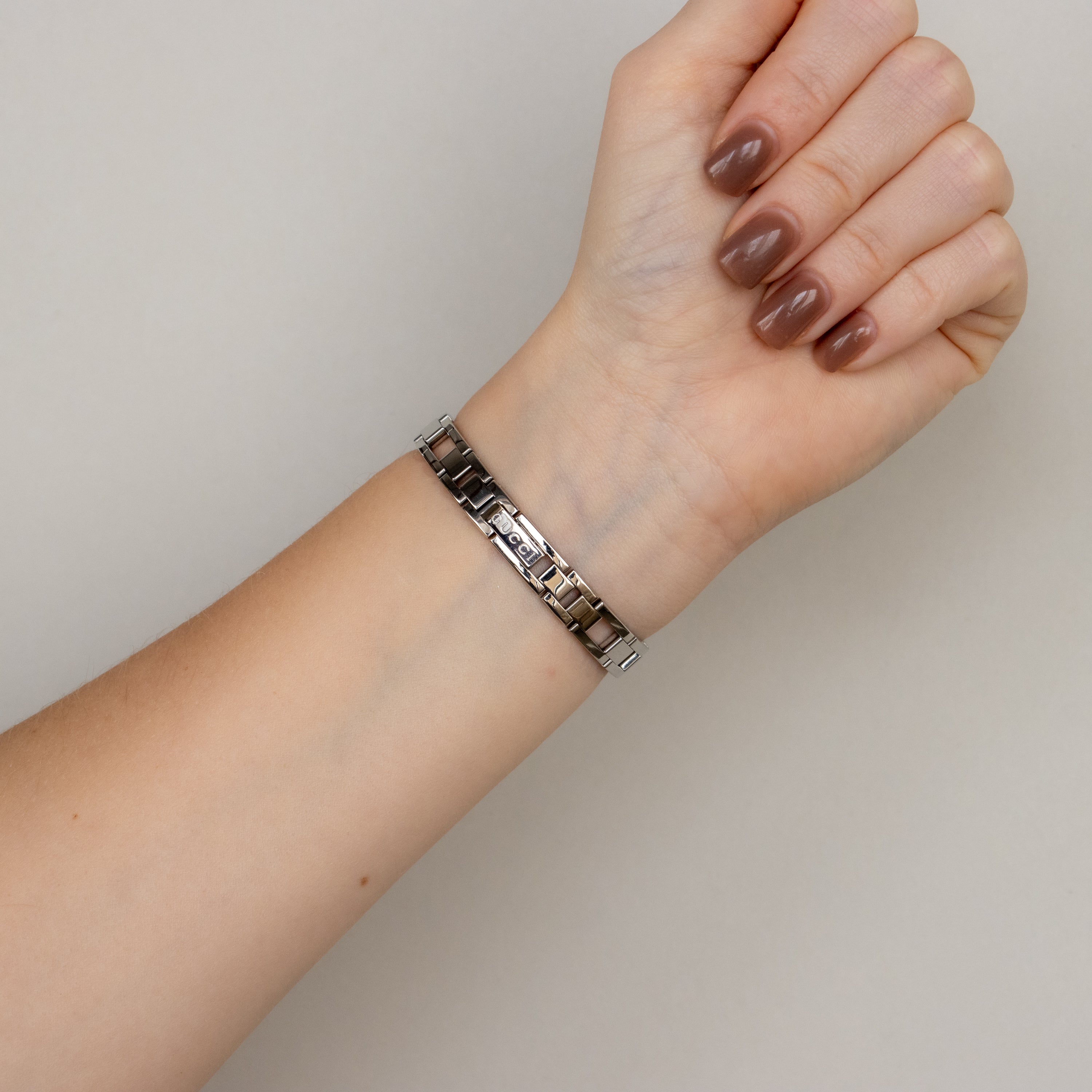 Vintage Gucci Blush Rectangular Silver Watch