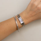 Vintage Gucci Blush Rectangular Silver Watch