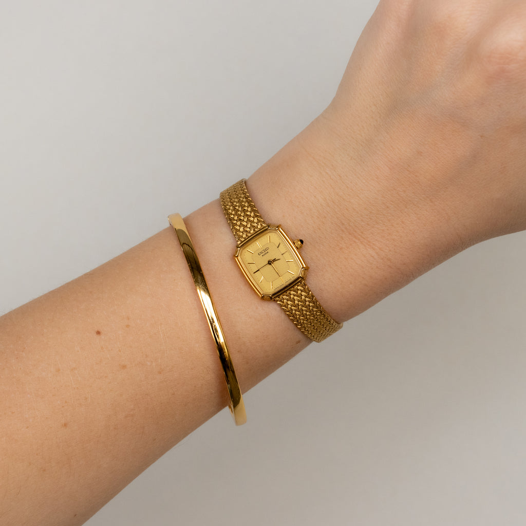 Vintage Citizen Square Mesh Gold Watch