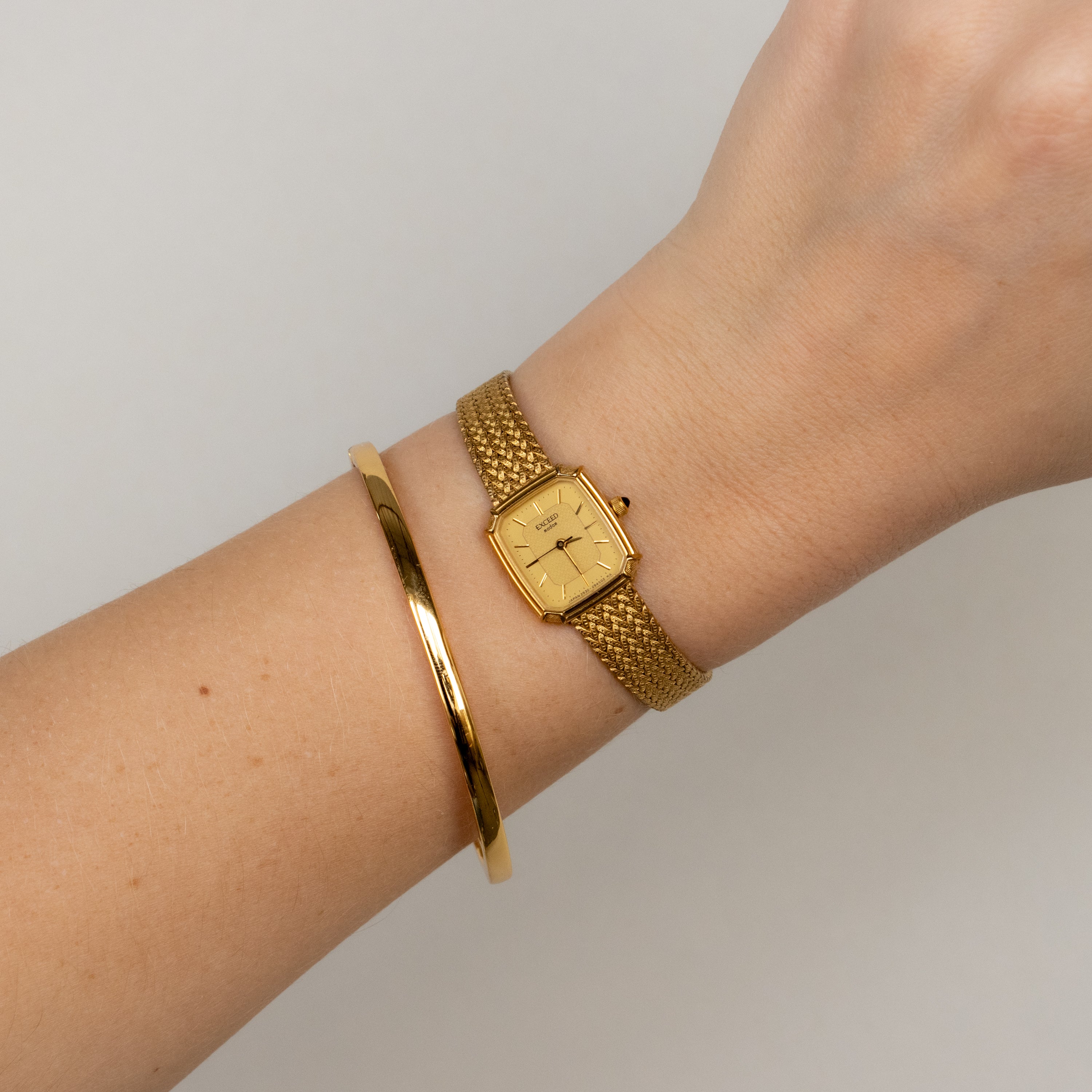 Vintage Citizen Square Mesh Gold Watch