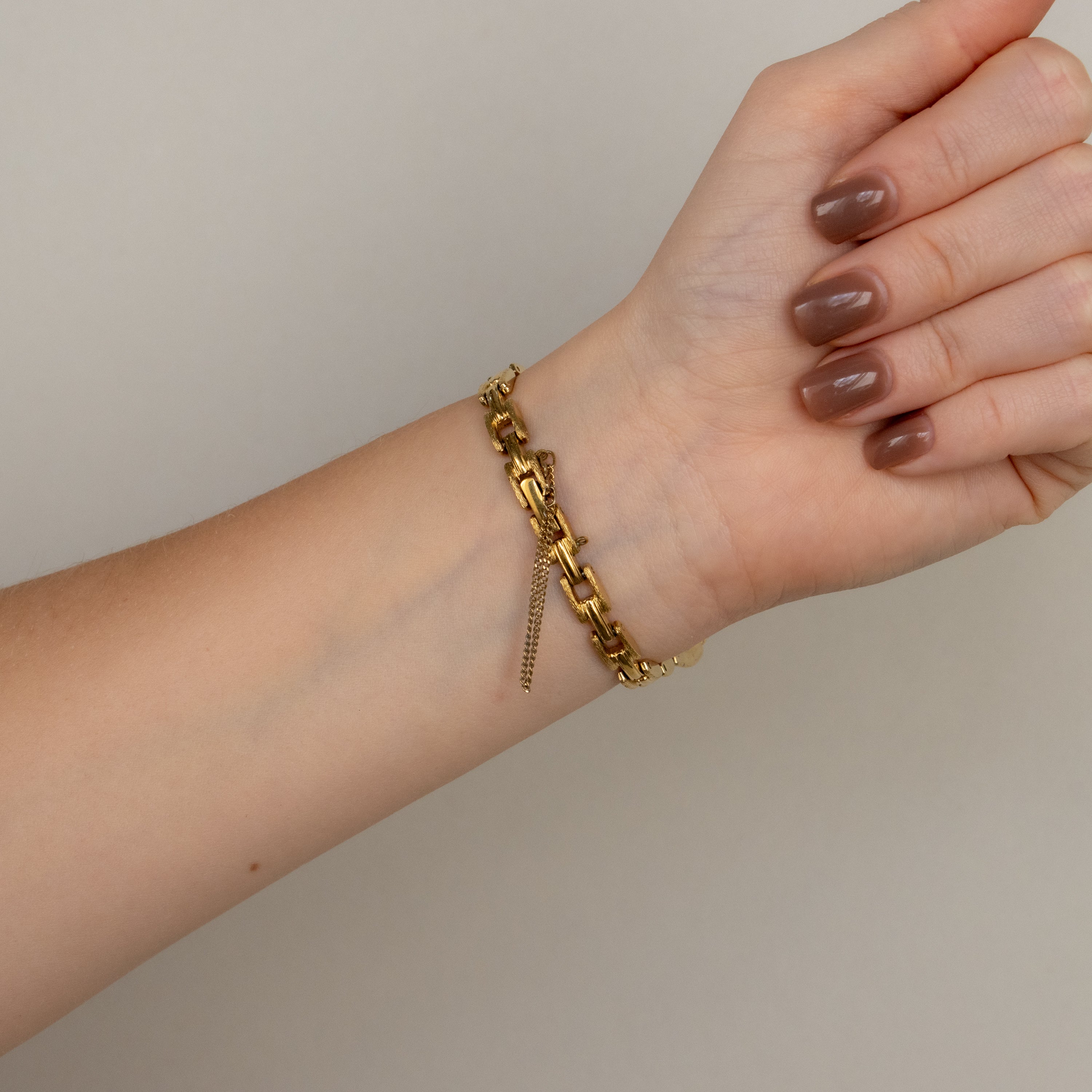 Vintage Seiko Square Link Gold Watch