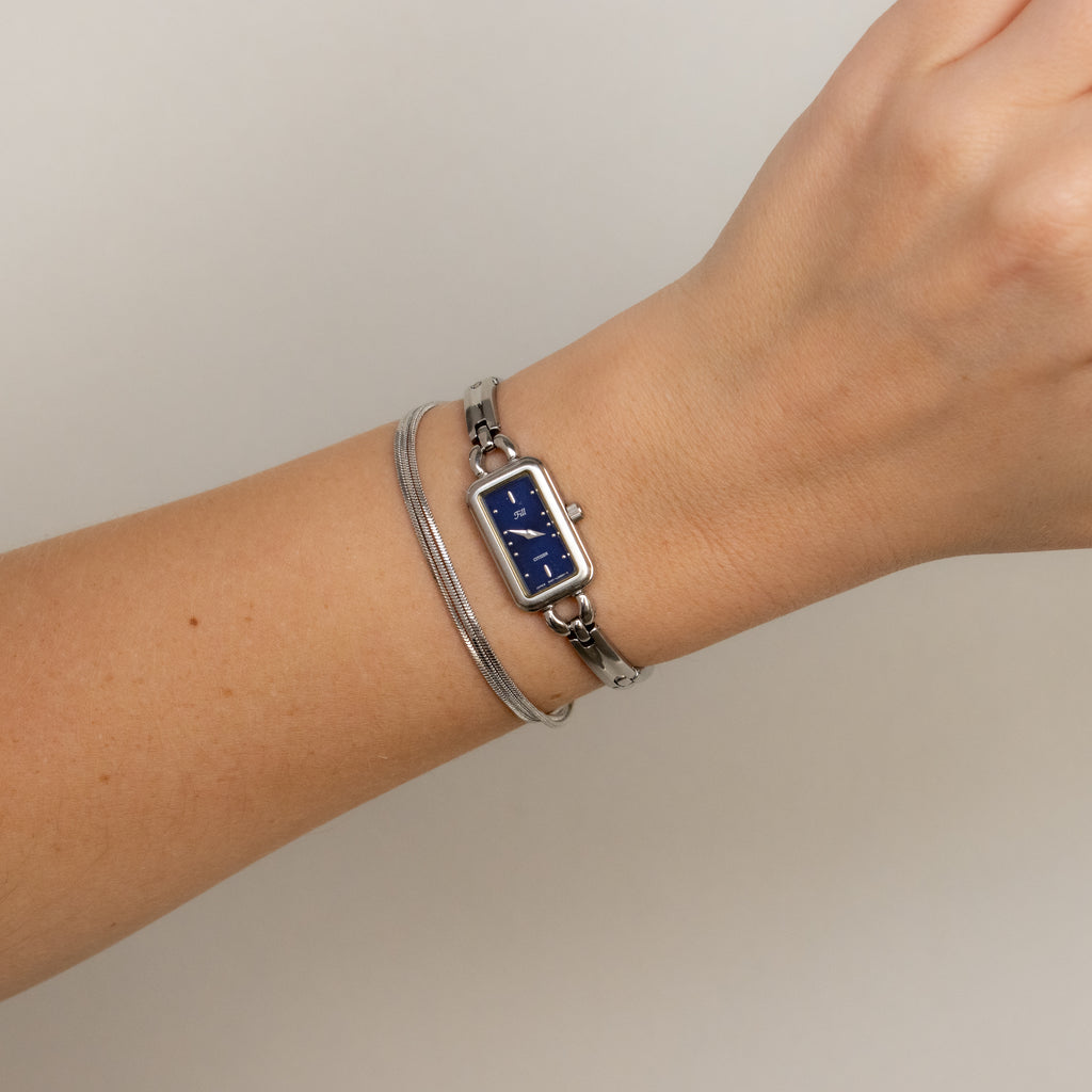 Vintage Citizen Ocean Rectangular Silver Watch