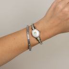 Vintage Andre Mouche Swiss Pave Locket Silver Watch