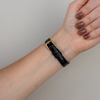 Vintage Seiko Spirit Black Strap Gold Watch