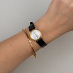 Vintage Seiko Spirit Black Strap Gold Watch