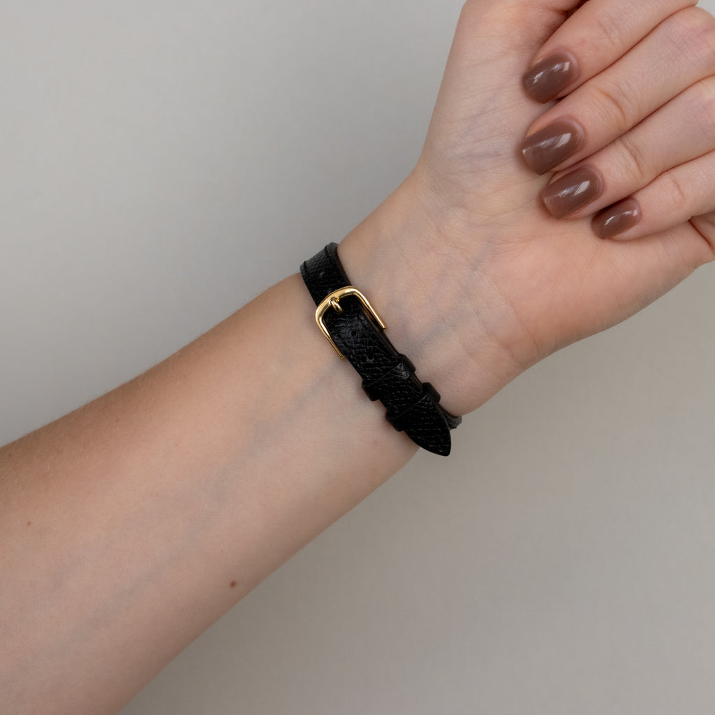 Vintage Seiko Black Strap Two Tone Watch