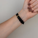 Vintage Seiko Black Strap Two Tone Watch