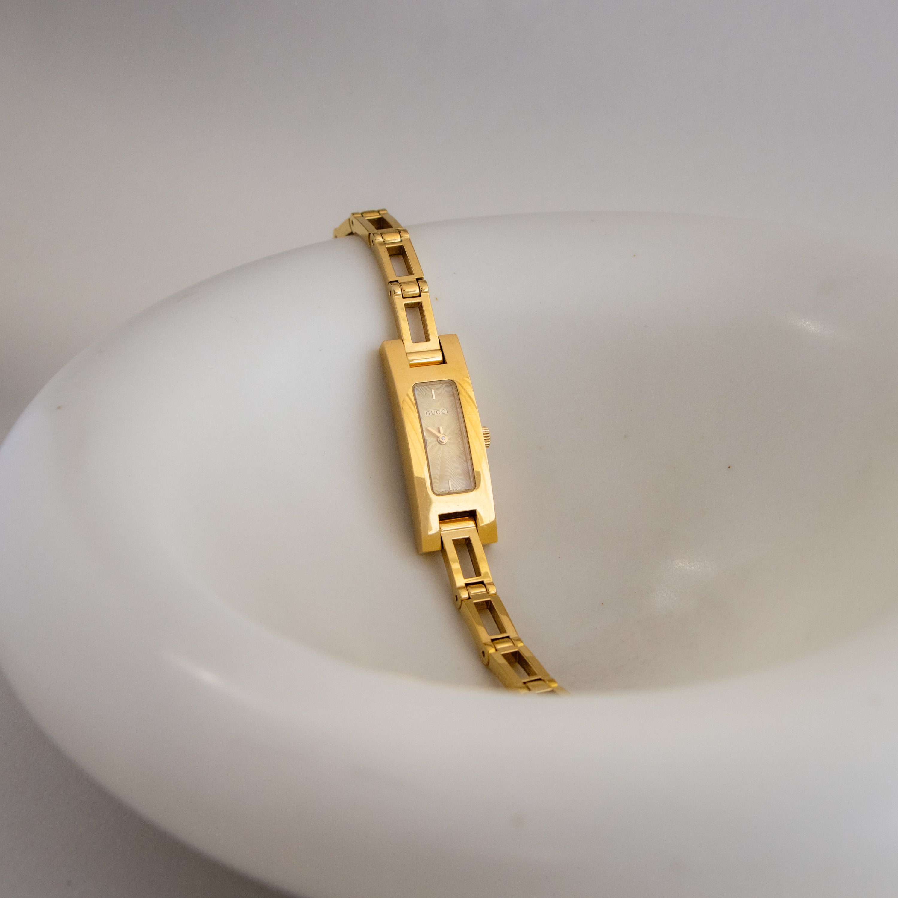 Vintage Gucci Swiss Rectangular Gold Watch