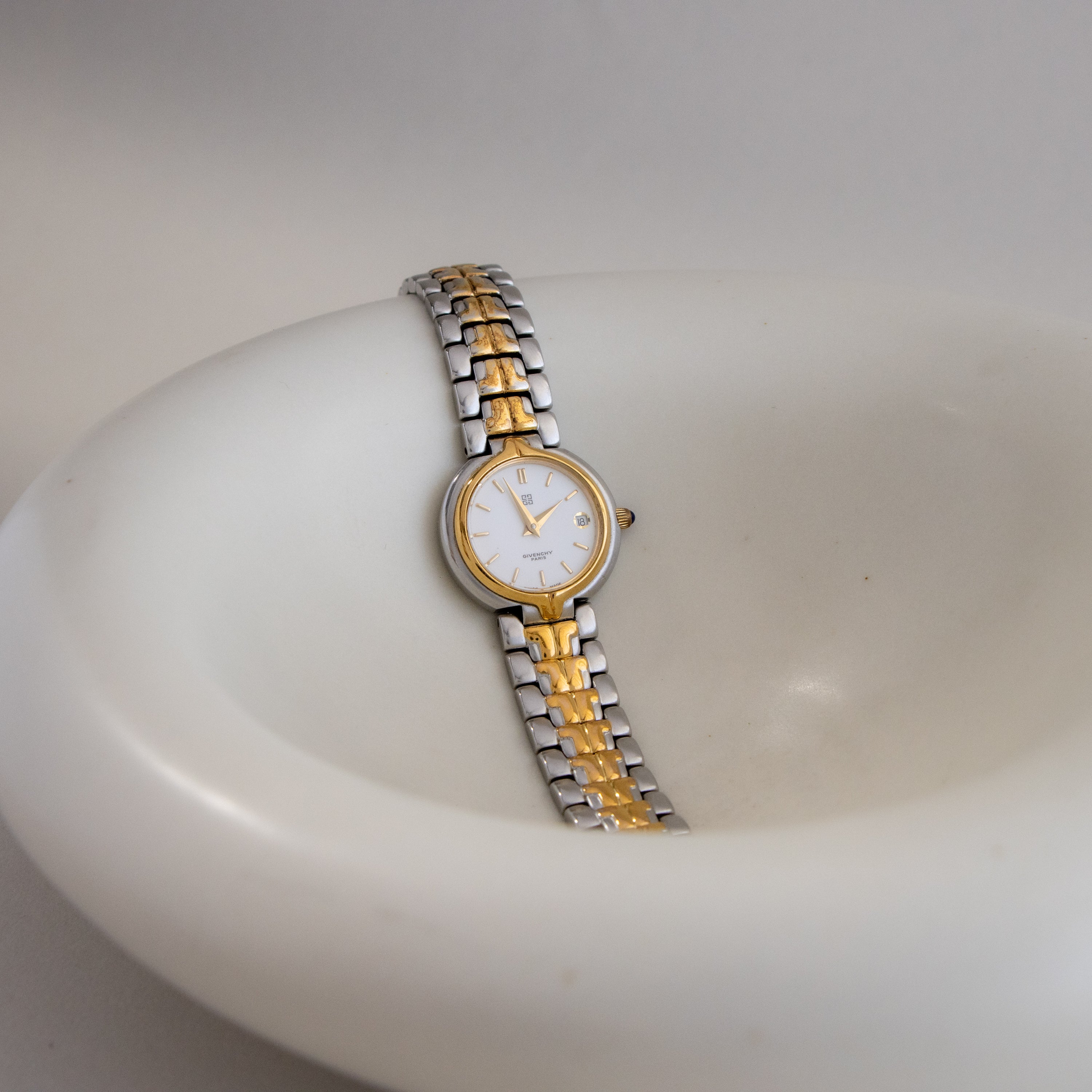 Vintage Givenchy Swiss Paris Two Tone Watch