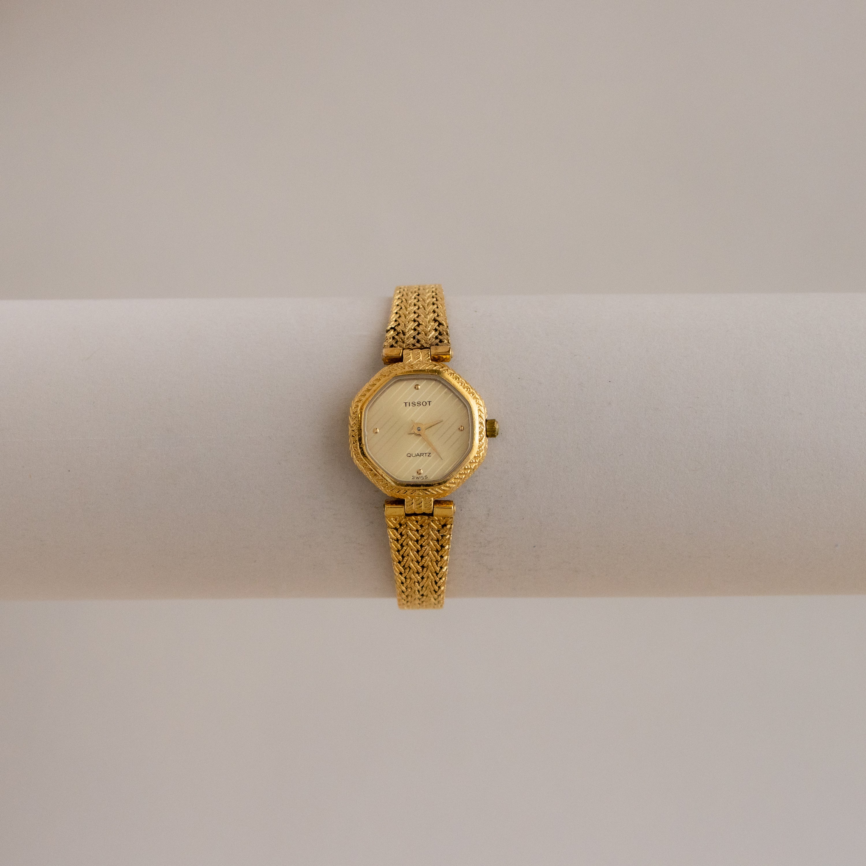 Vintage Tissot Dainty Mesh Gold Watch