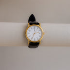 Vintage YSL Swiss Brown Leather Gold Watch