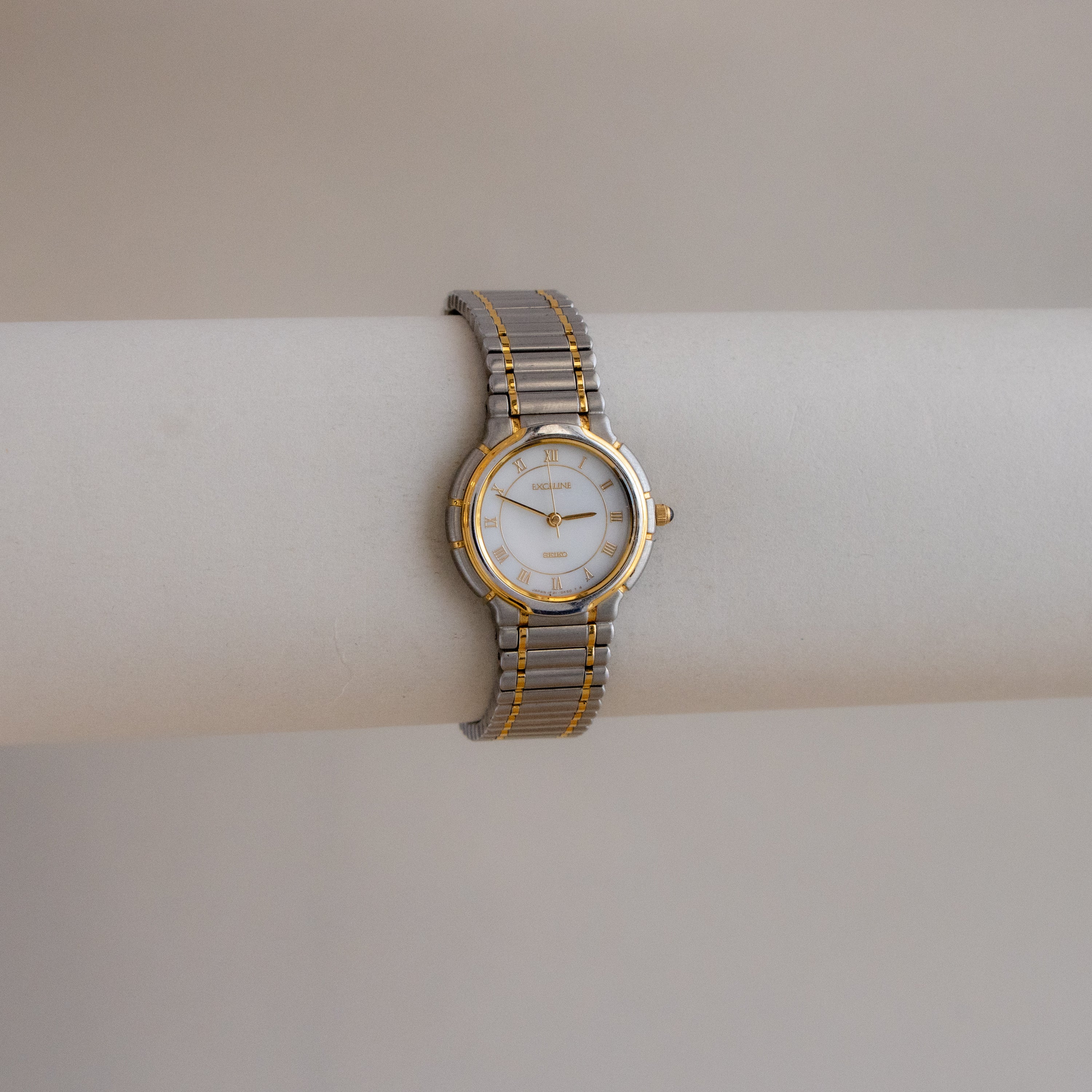 Vintage Seiko Exceline Ribbed Two Tone Watch