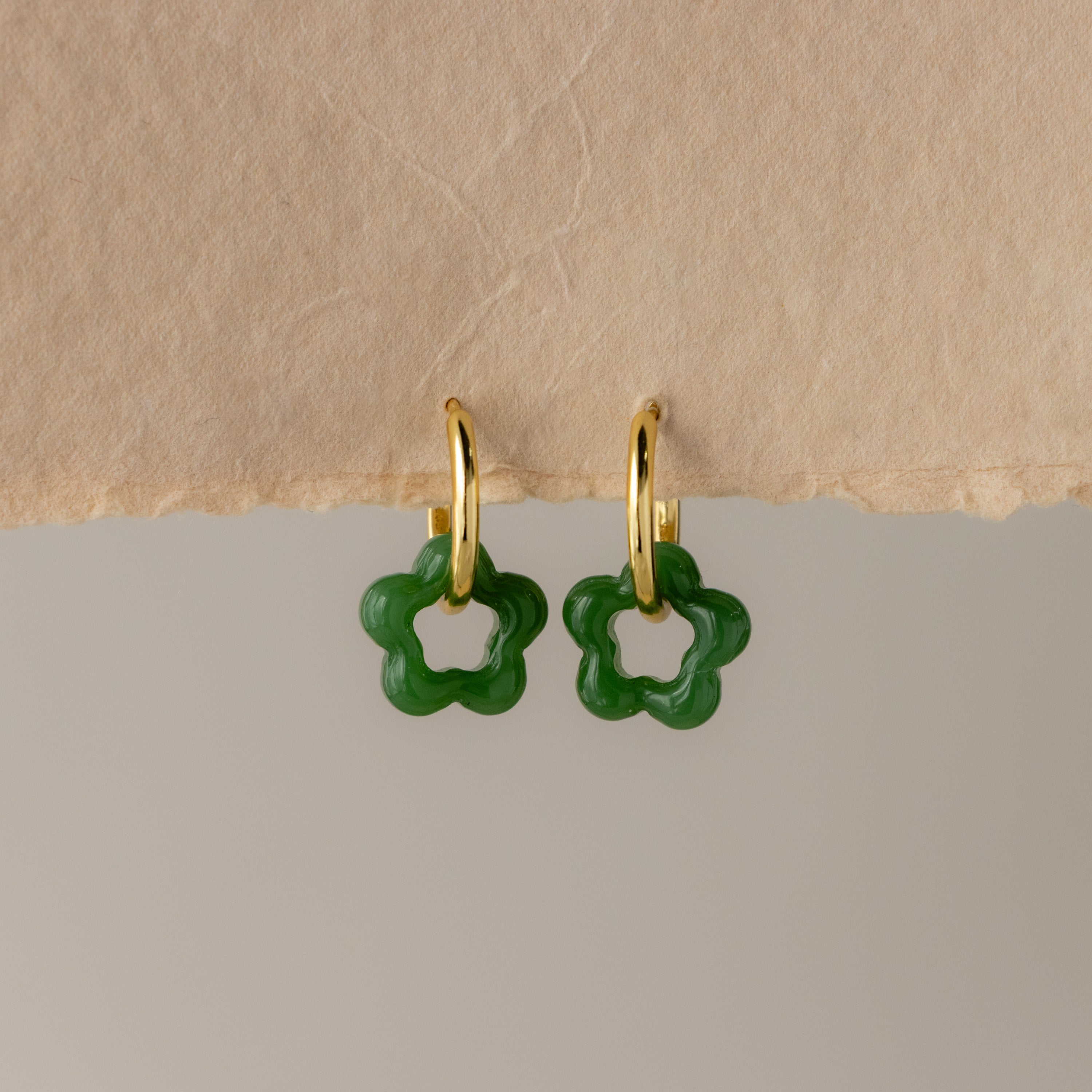 Zen Crystal Flower Hoops