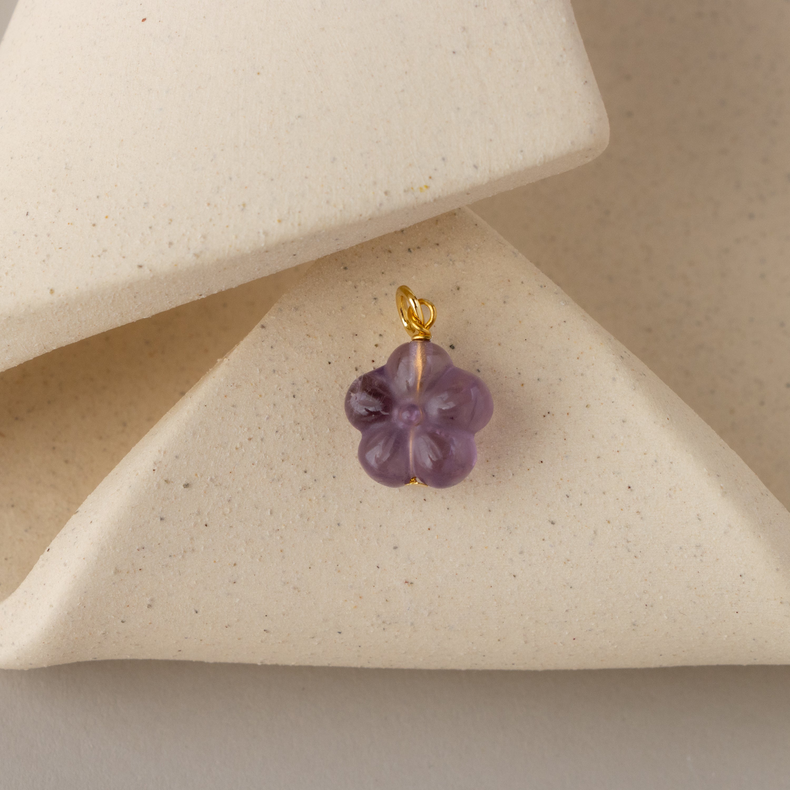 Amethyst Flower Charm