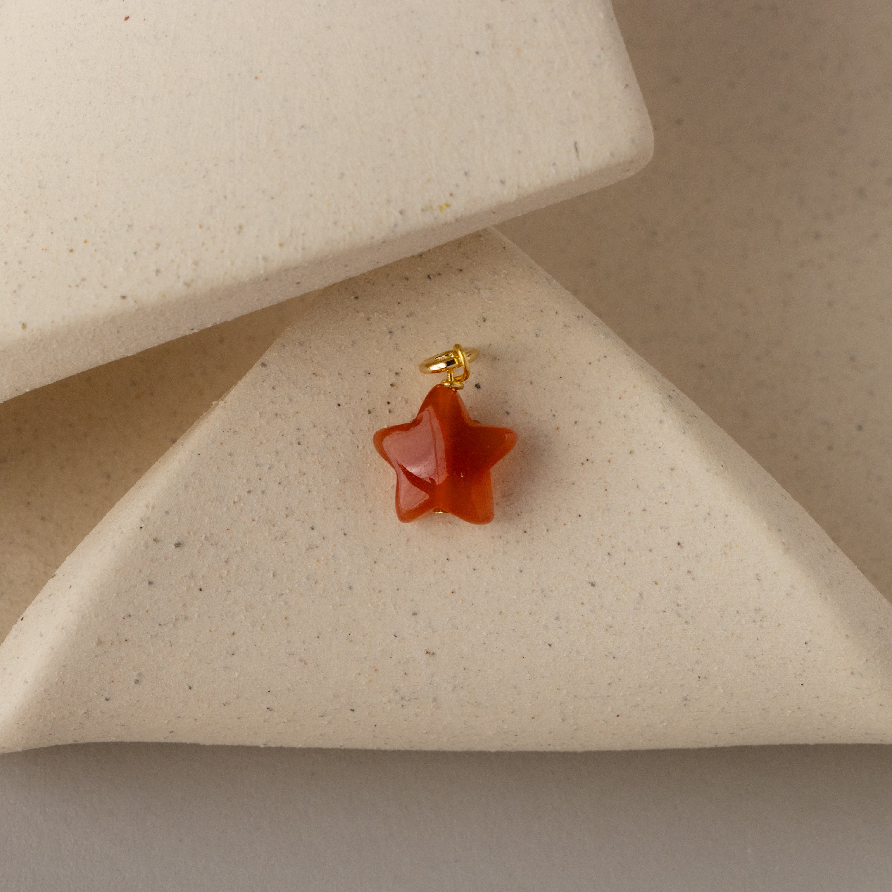 Red Agate Star Charm
