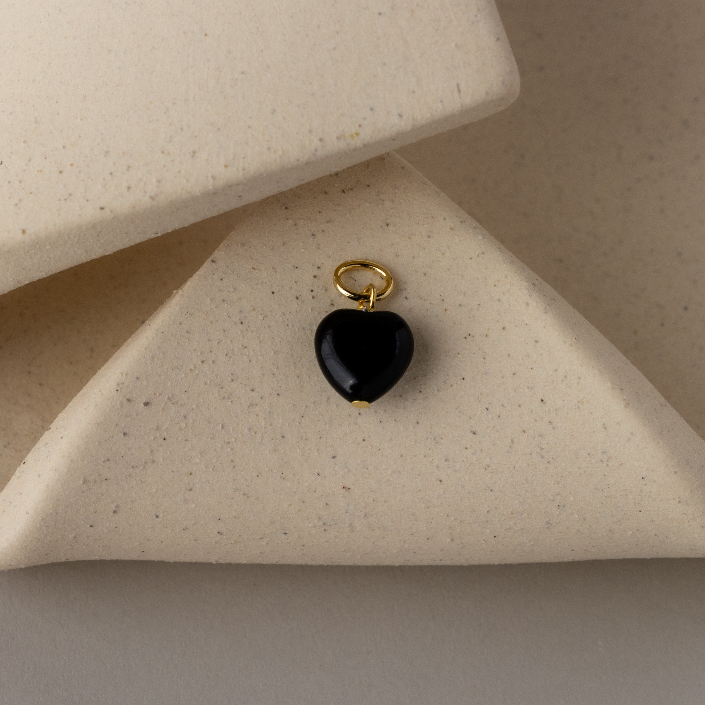 Onyx Heart Charm