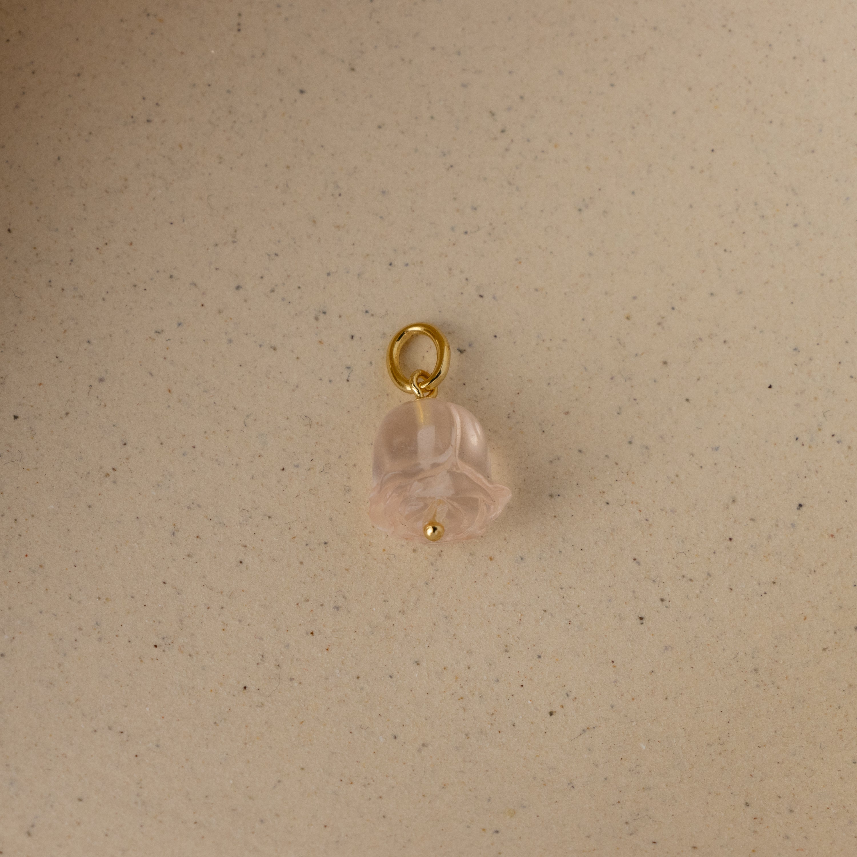 Pink Crystal Rose Charm