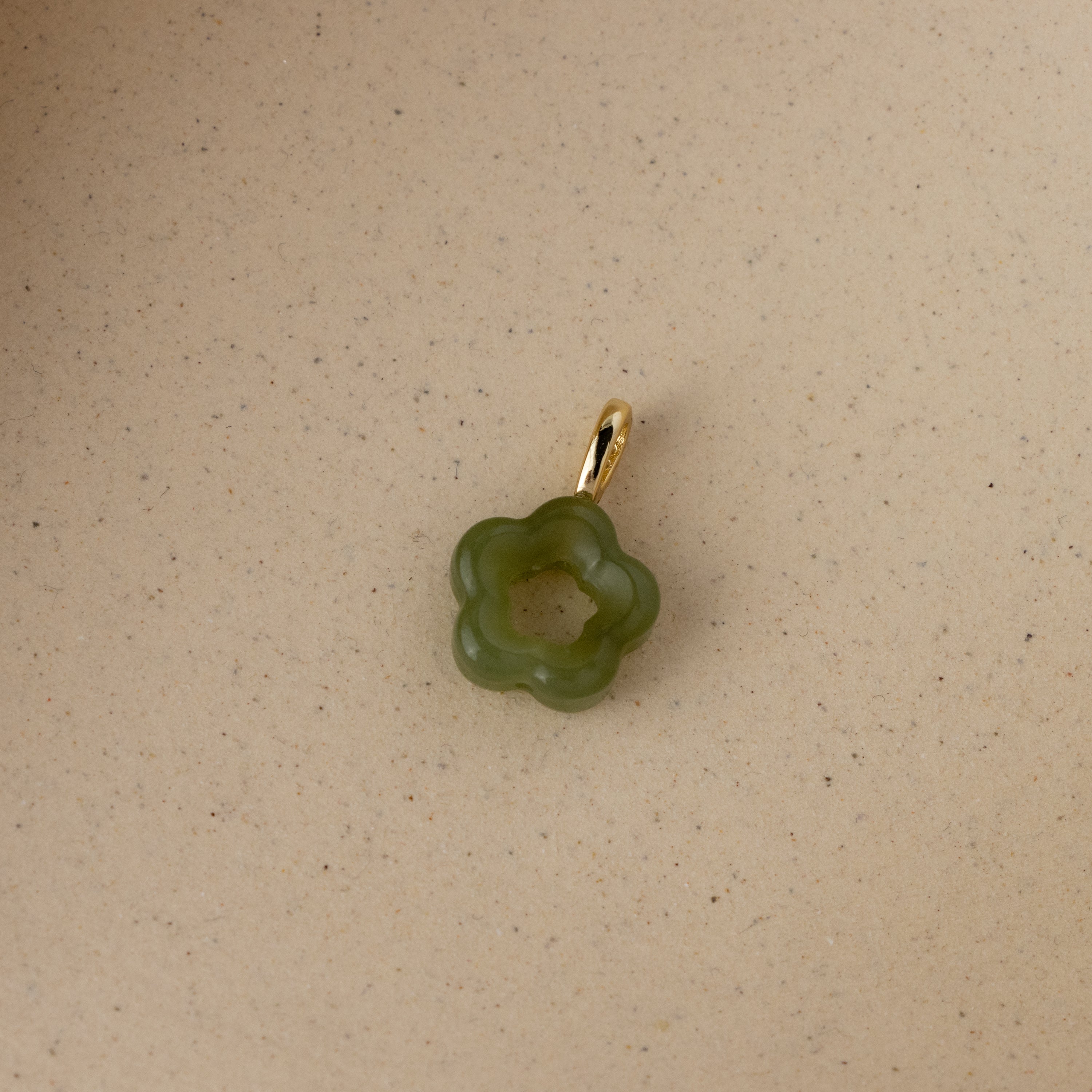 Jade Flower Charm
