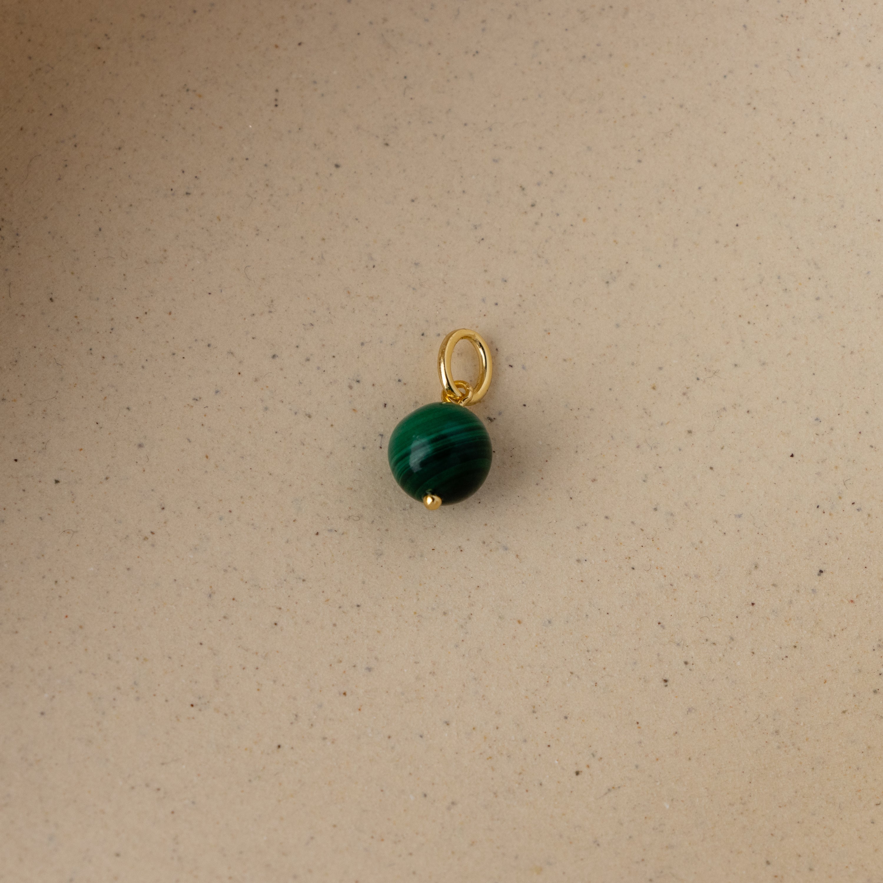 Round Malachite Charm