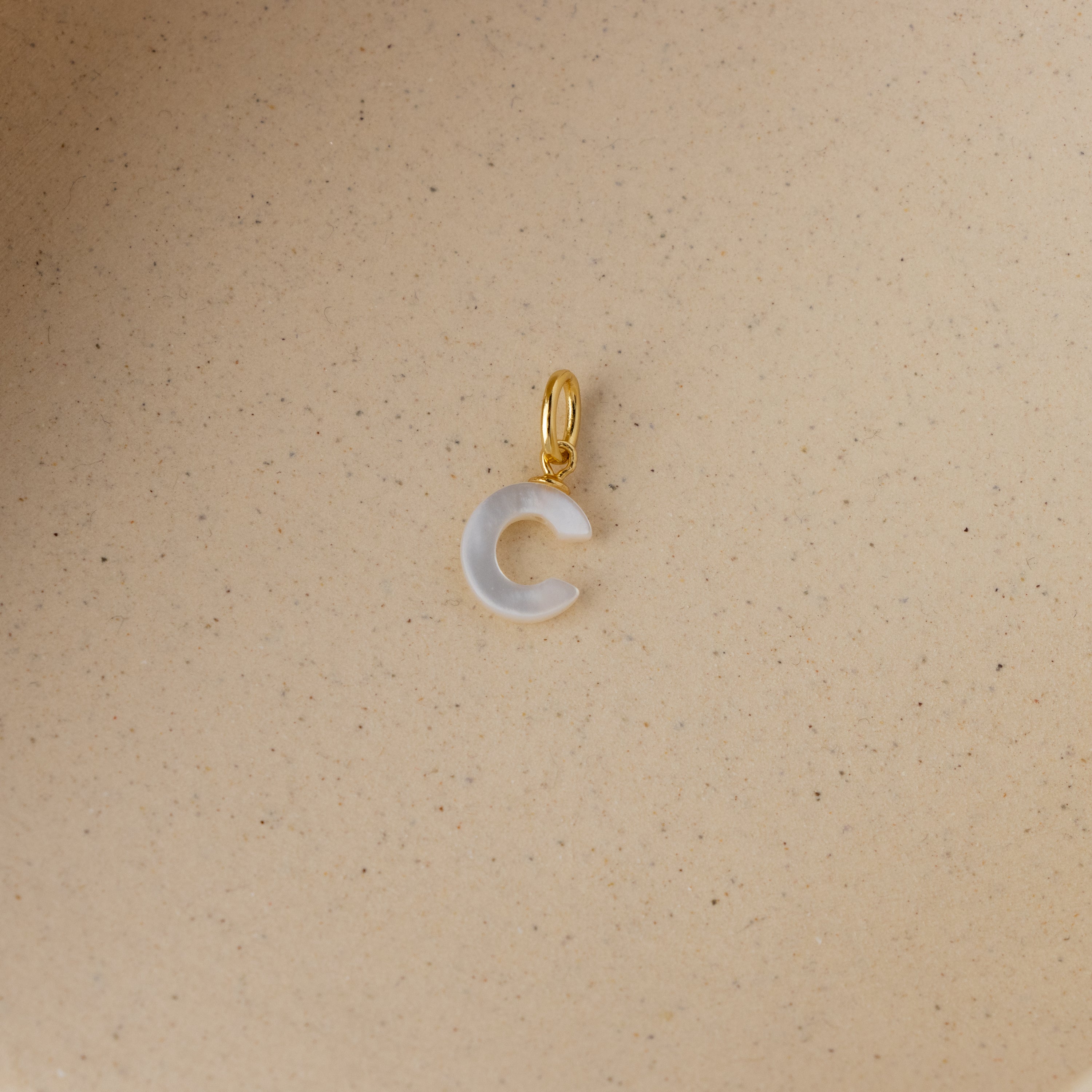 Mother of Pearl C Alphabet Charm