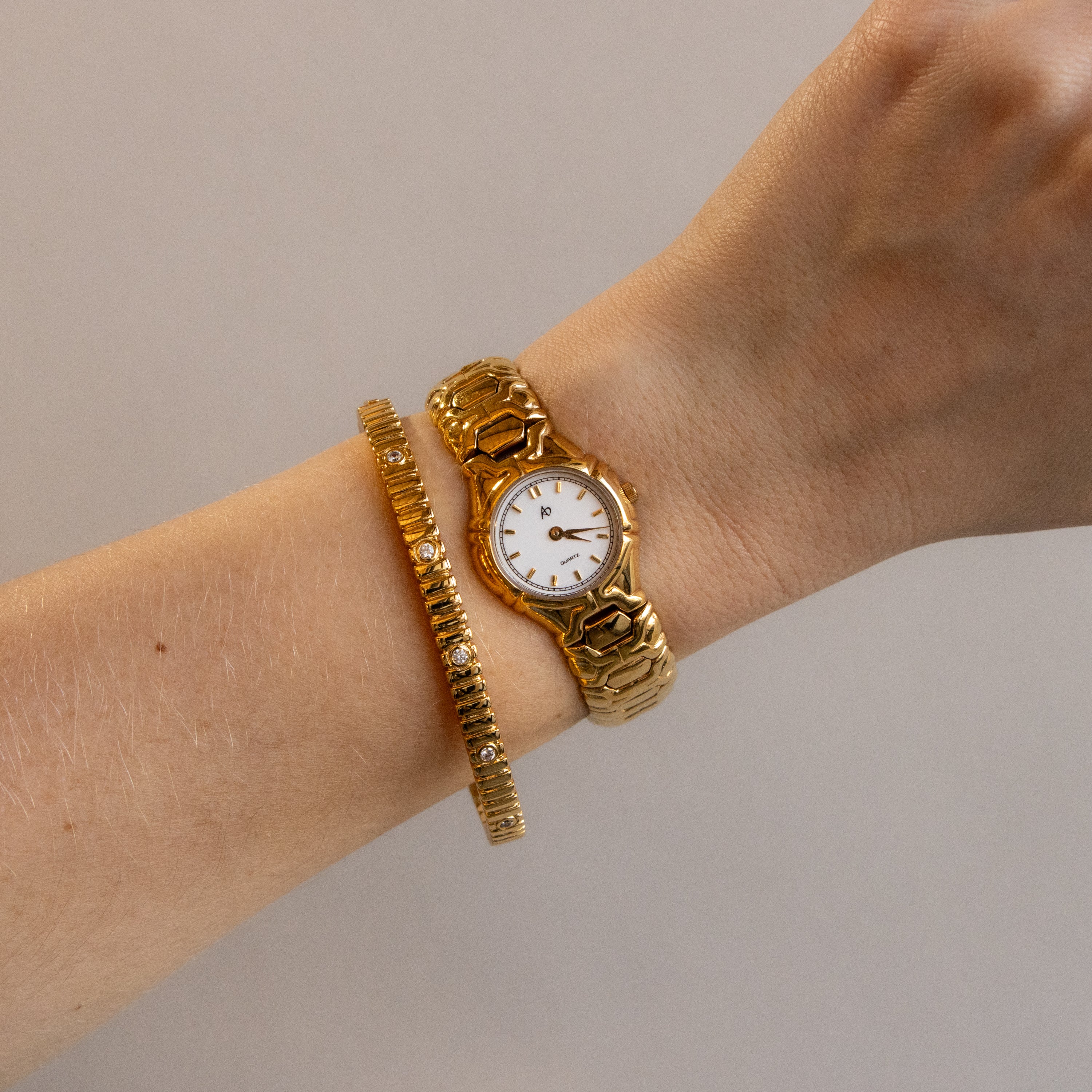 Vintage Franklin Mint Swiss Round Gold Watch