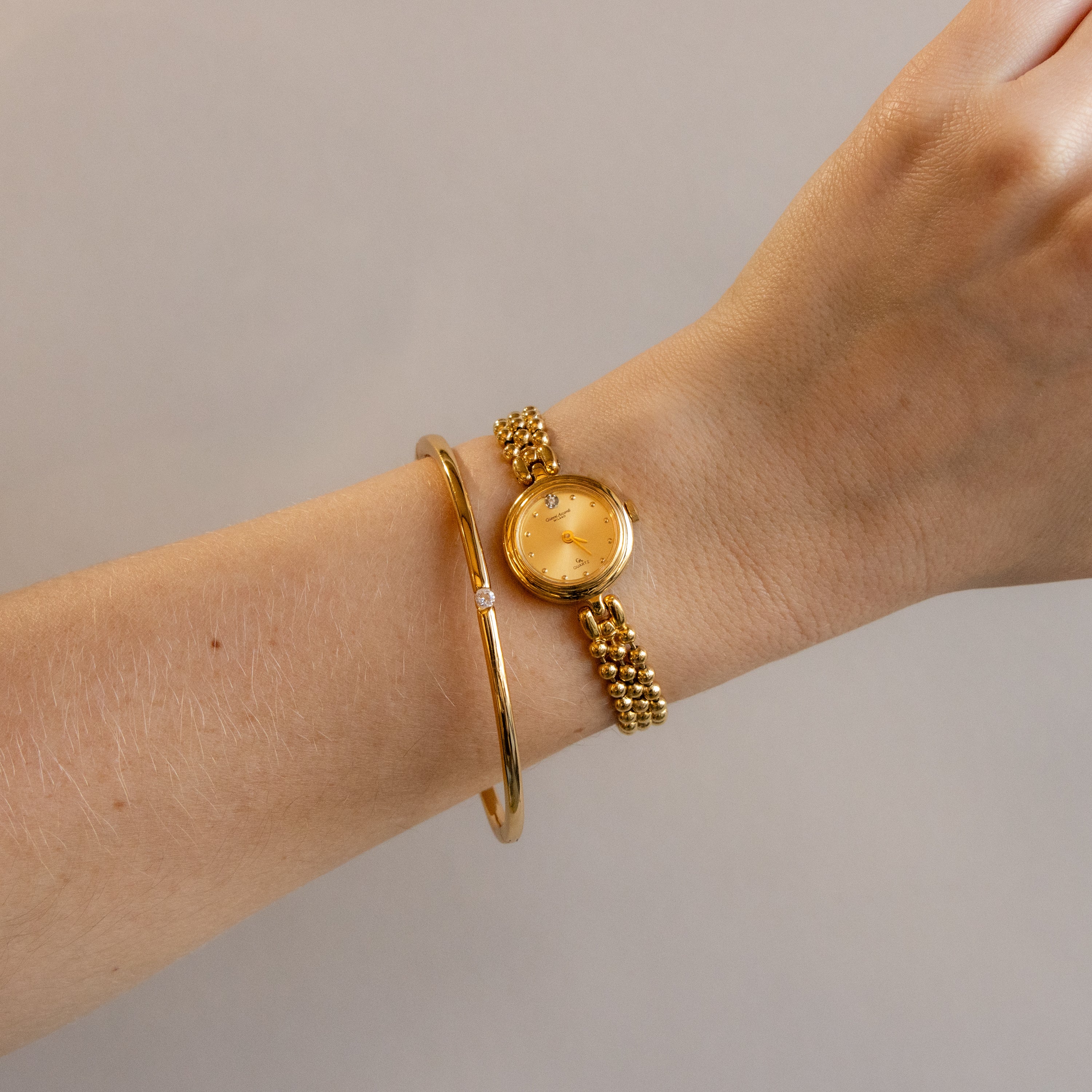 Vintage Gianni Accardi Beaded Gold Watch