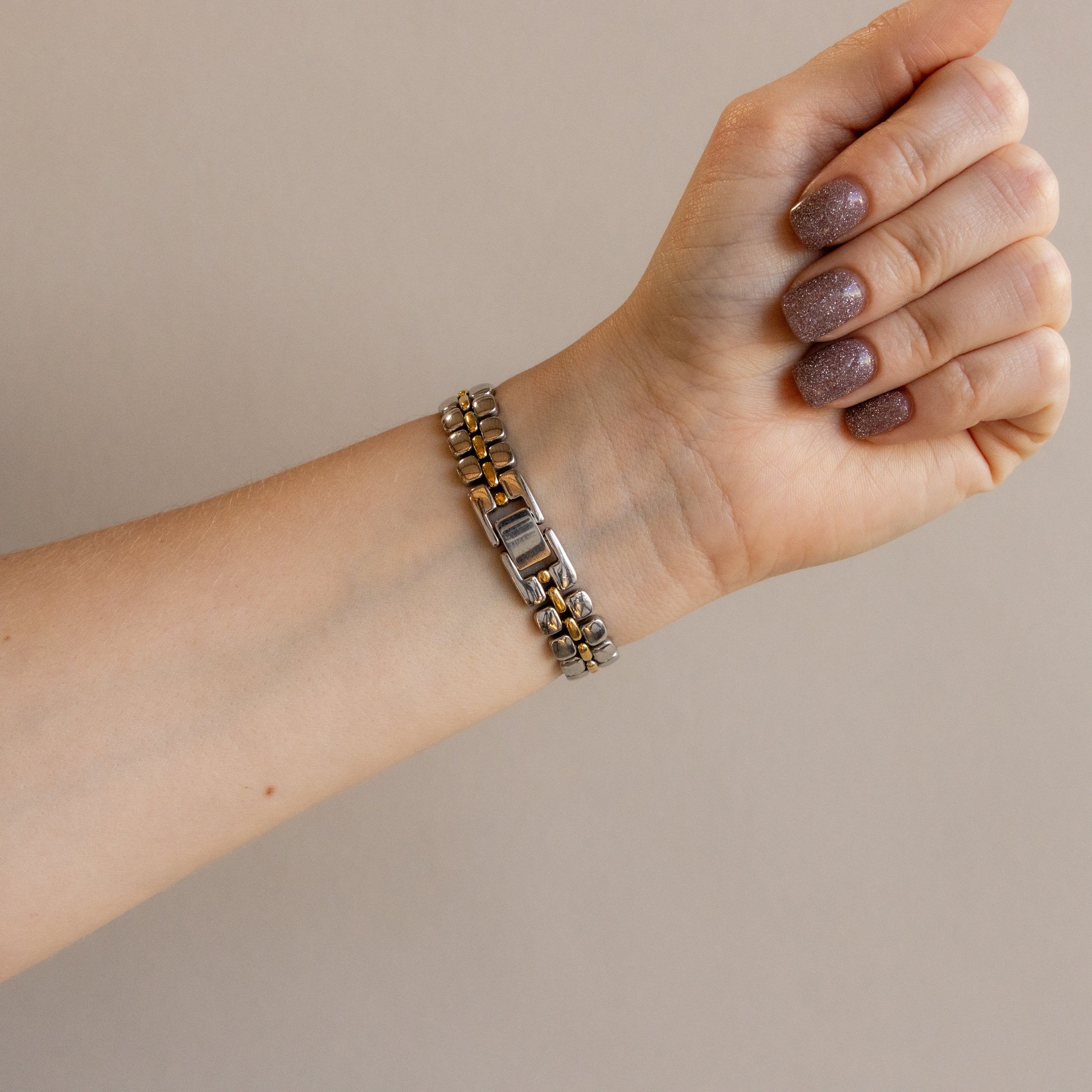 Vintage Seiko Lucent Beaded Two Tone Watch