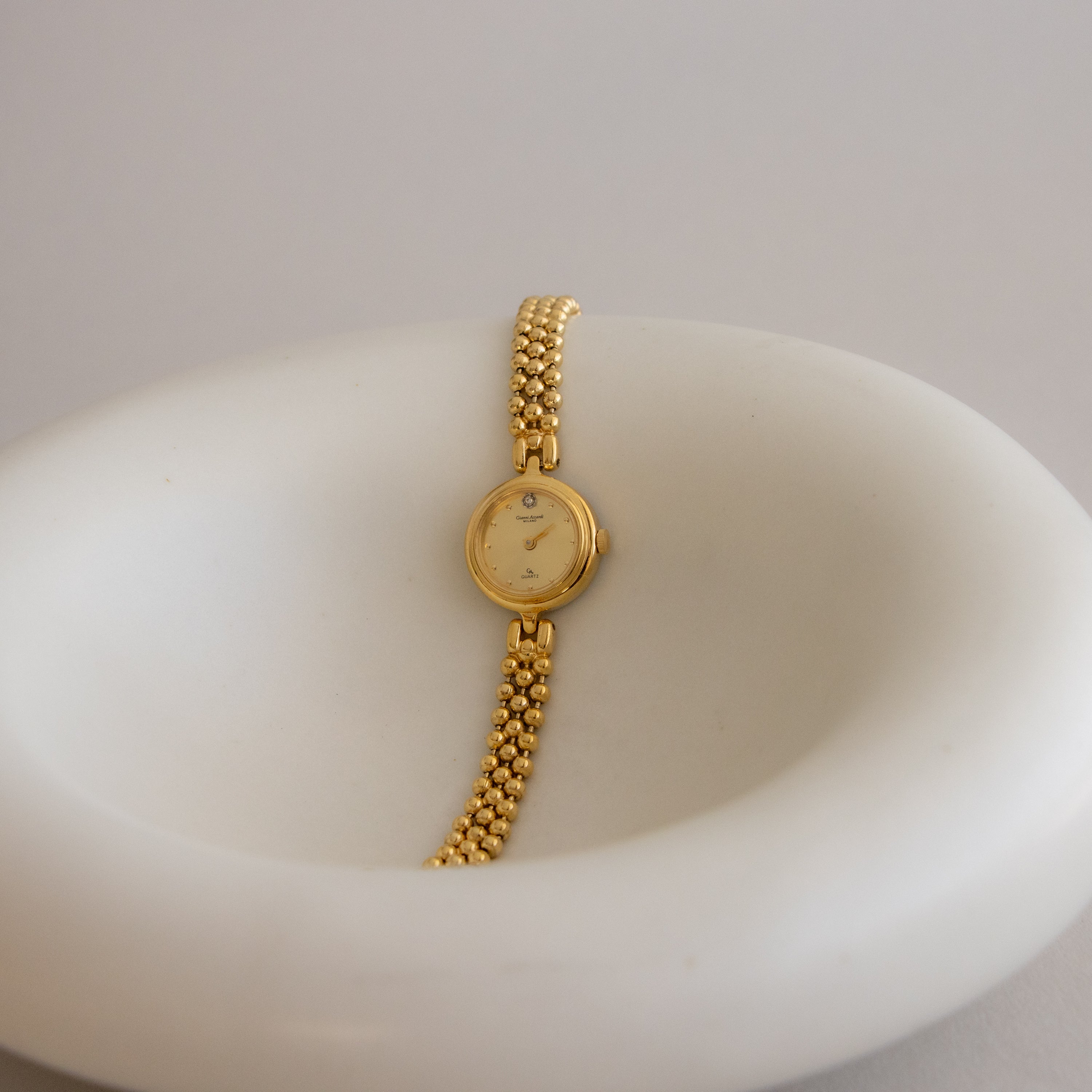Vintage Gianni Accardi Beaded Gold Watch