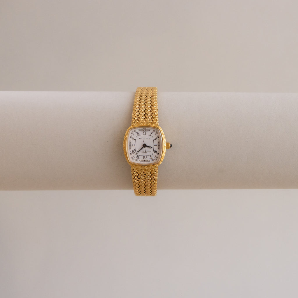 Vintage Turgil Swiss Square Mesh Gold Watch