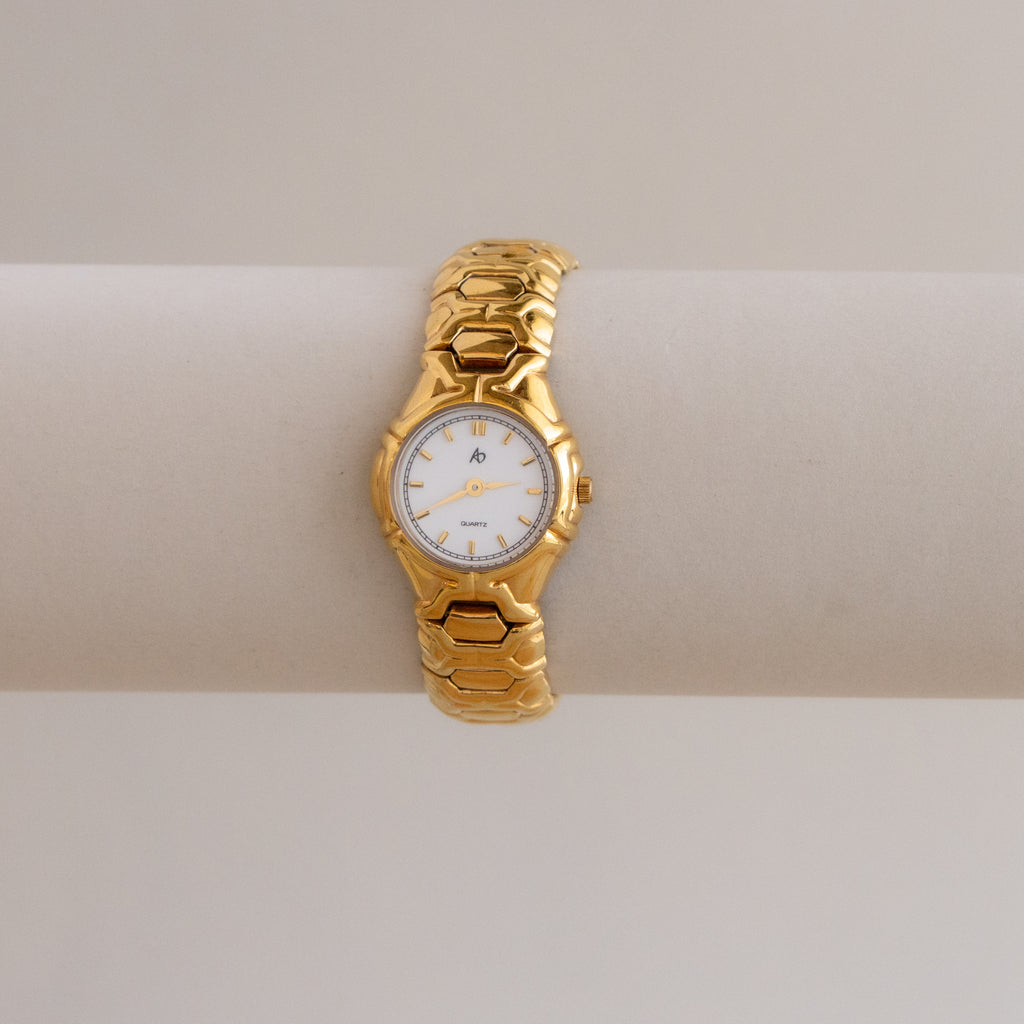Vintage Franklin Mint Swiss Round Gold Watch