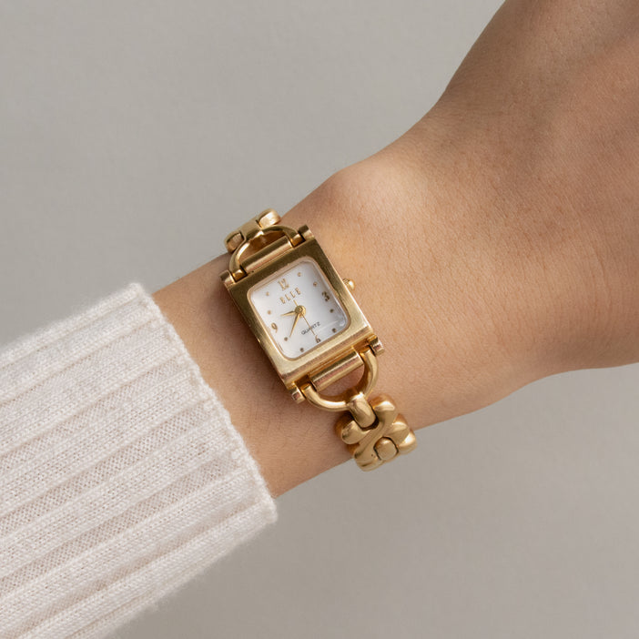 Vintage Elle Square Gold Watch