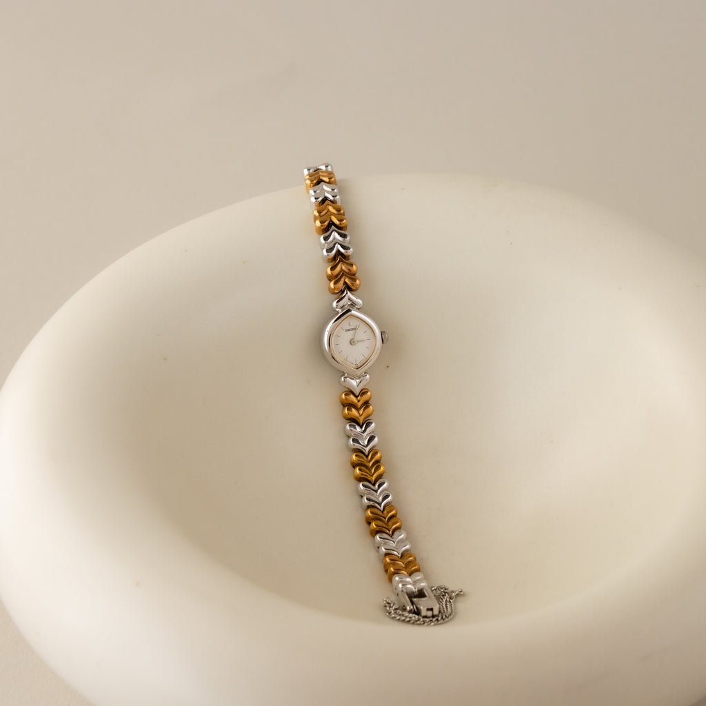 Vintage Seiko Dainty Heart Two Tone Watch