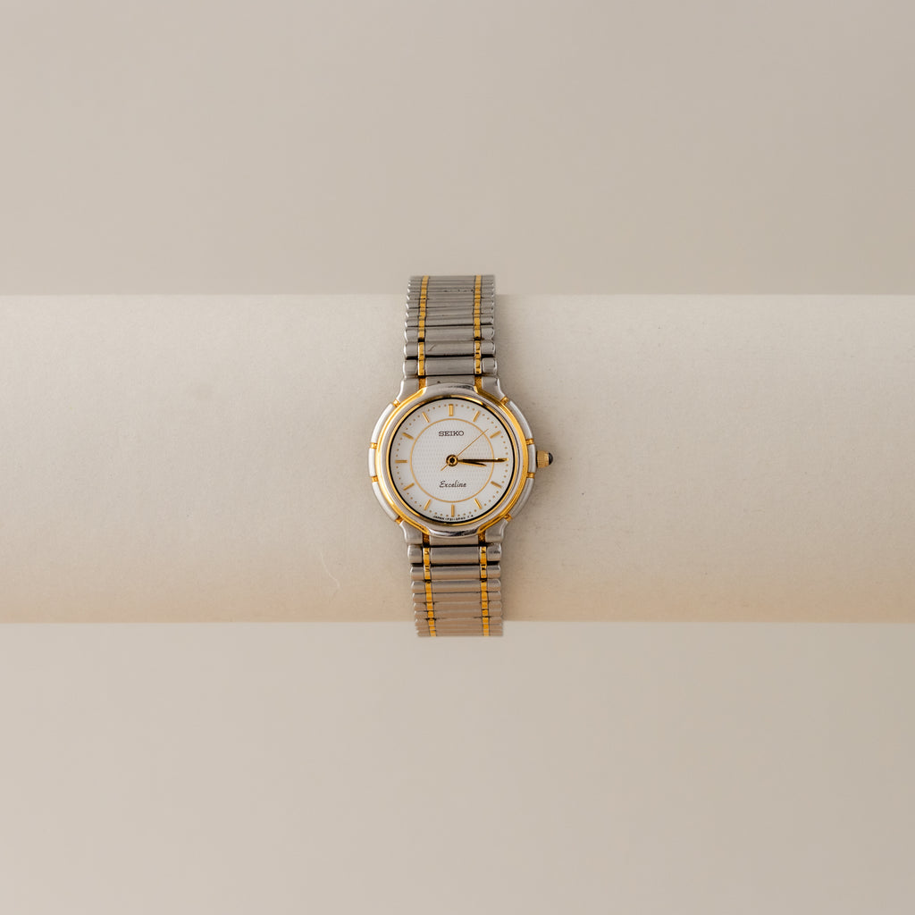 Vintage Seiko Bold Ribbed Two Tone Watch