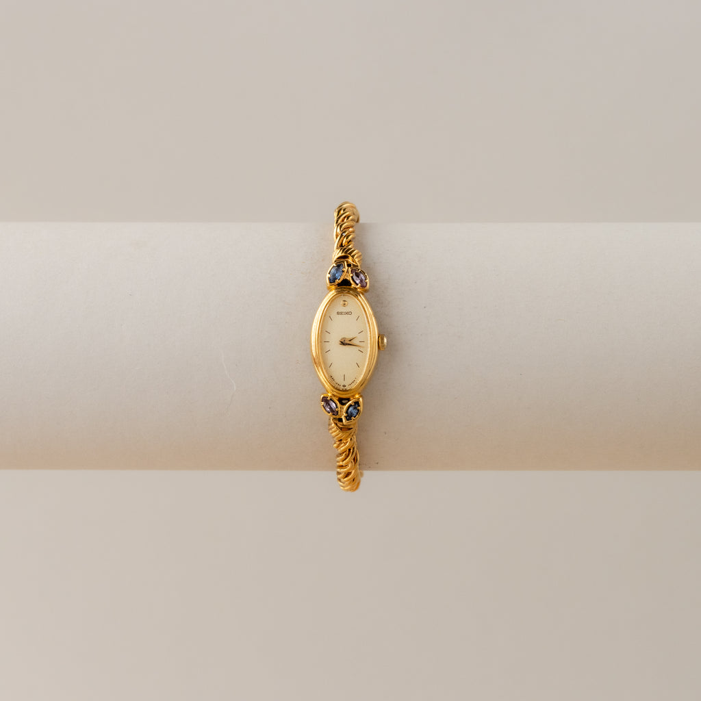 Rare Vintage Seiko Gemstones Gold Watch