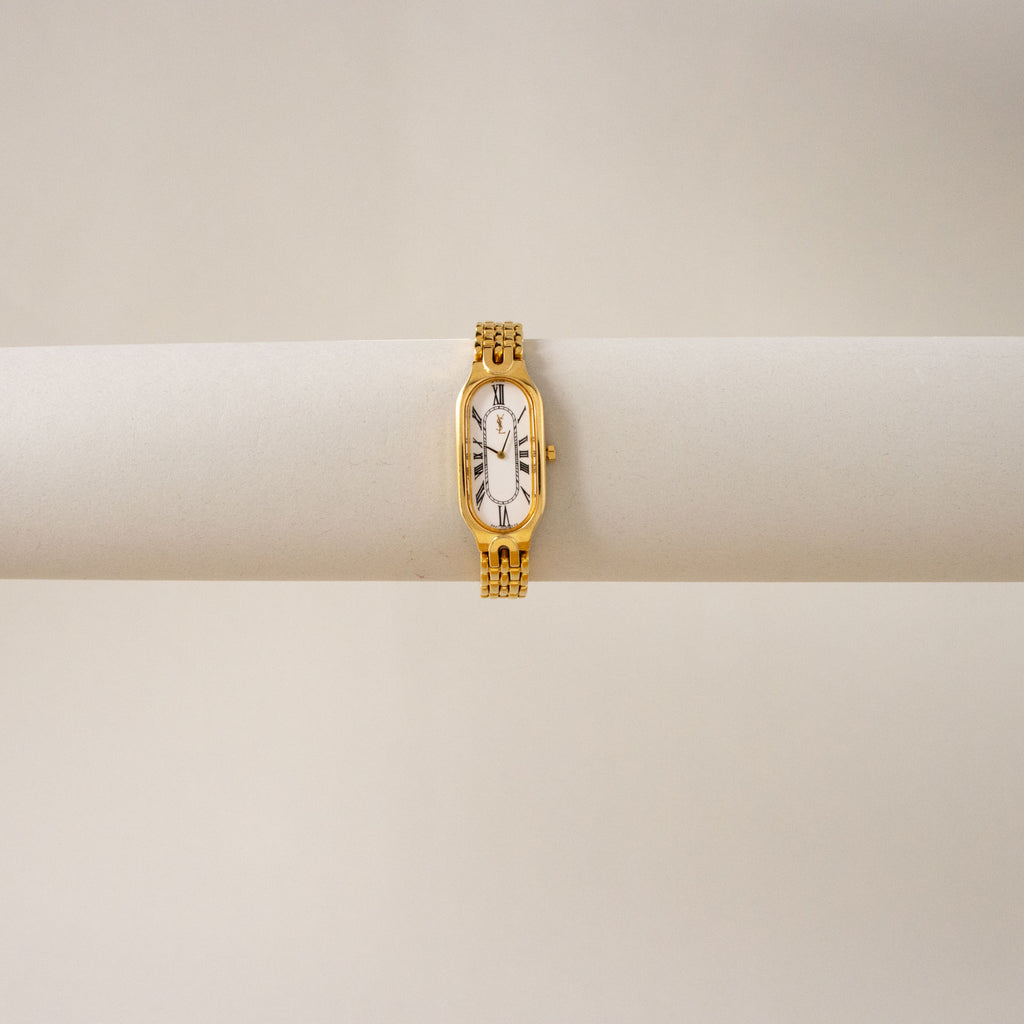 Vintage YSL Bold Oval Gold Watch
