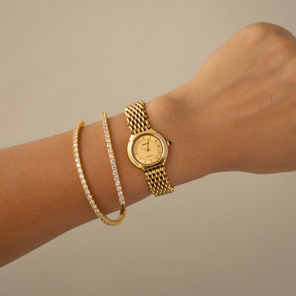 Vintage Rado Bold Round Gold Watch