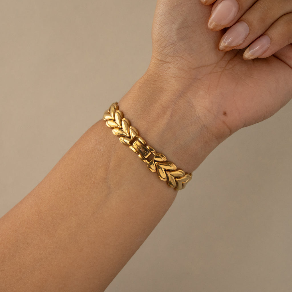 Vintage Philippe Venet Hearts Gold Watch