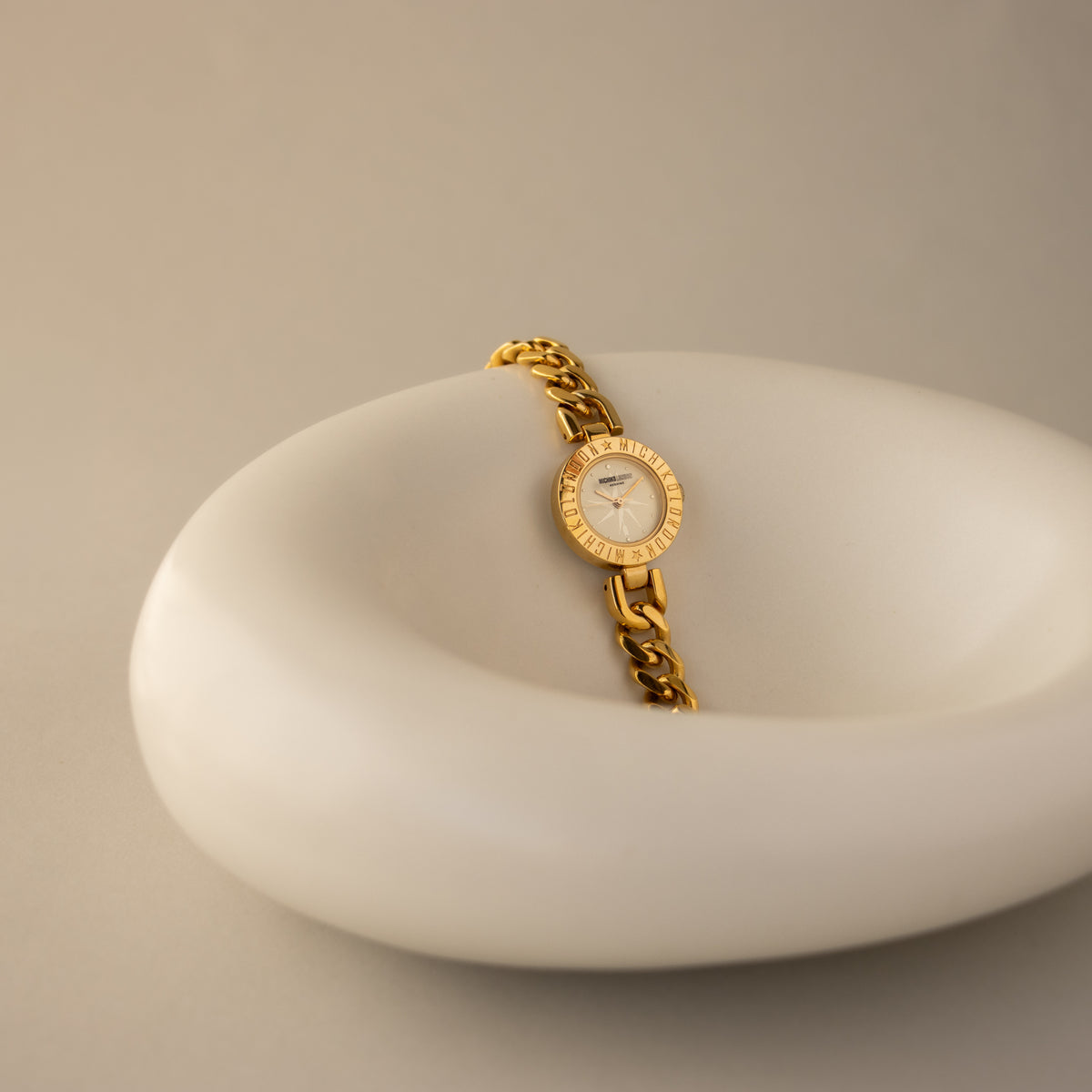 Vintage Michiko London Chain Link Gold Watch